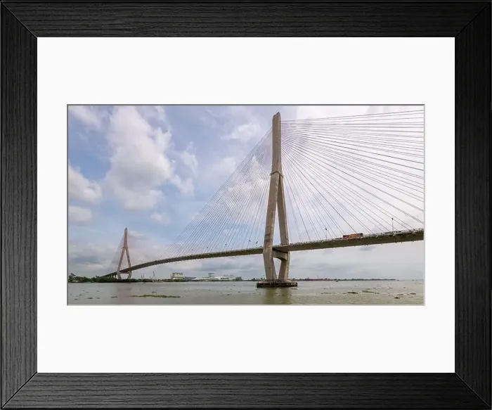 Framed Print : Hau River Bridge at Can Tho, Vietnam Framed Print : Hau River Bridge at Can Tho, Vietnam