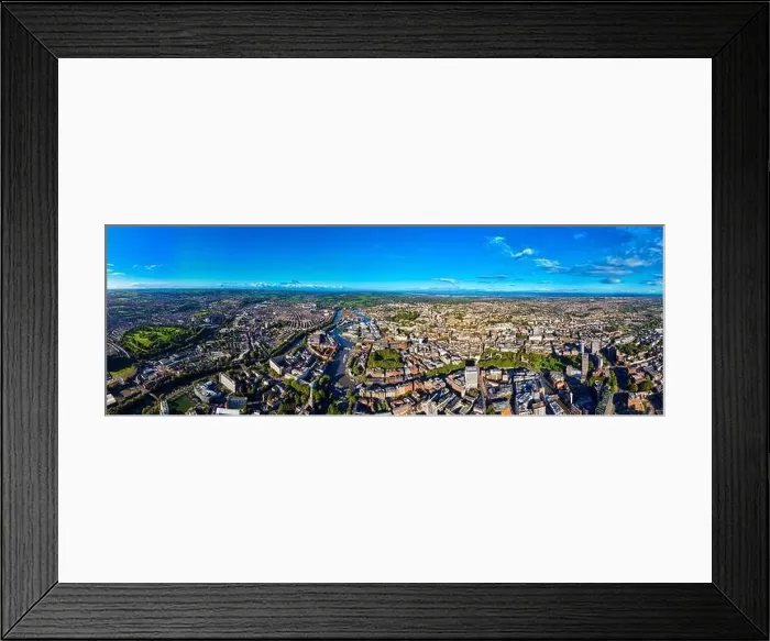 Framed Print : Aerial view of central Bristol in sunny morning, England Framed Print : Aerial view of central Bristol in sunny morning, England