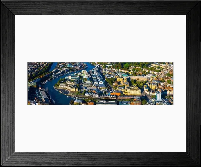 Framed Print : Aerial view of central Bristol in sunny morning, England Framed Print : Aerial view of central Bristol in sunny morning, England