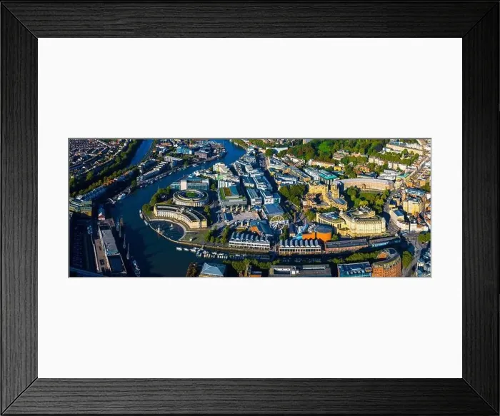 Framed Print : Aerial view of central Bristol in sunny morning, England Framed Print : Aerial view of central Bristol in sunny morning, England