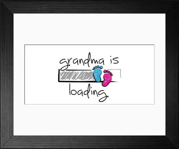 Framed Print : Slogan grandma is loading with download bar Framed Print : Slogan grandma is loading with download bar