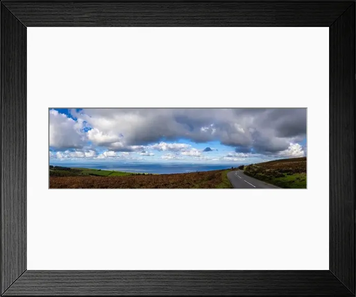 Framed Print : Aerial view of Lynton, a town on the Exmoor coast in the North Devon district in the county of Devon, England Framed Print : Aerial view of Lynton, a town on the Exmoor coast in the North Devon district in the county of Devon, England