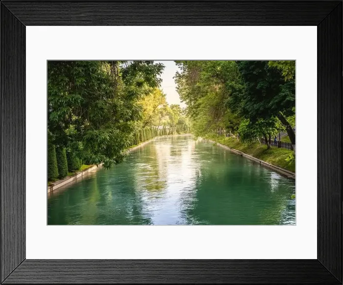Framed Print : Beautiful landscape view of the city river. Travel attractions theme