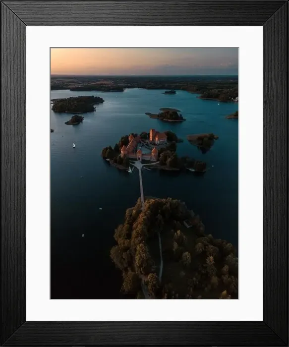 Framed Print : Trakai Island Castle evening Framed Print : Trakai Island Castle evening