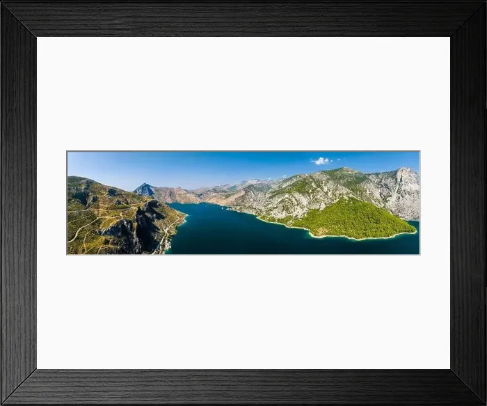 Framed Print : Panorama over GREEN CANYON from a drone, Alanya, Turkey