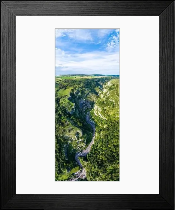 Framed Print : Panorama of Cliff Road in Cheddar Gorge and Caves, Cheddar Gorge, Somerset, England Framed Print : Panorama of Cliff Road in Cheddar Gorge and Caves, Cheddar Gorge, Somerset, England