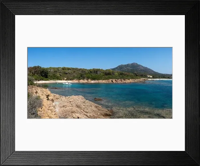 Framed Print : Aerial top view of beautiful coast near Ajaccio, Capo di Feno
