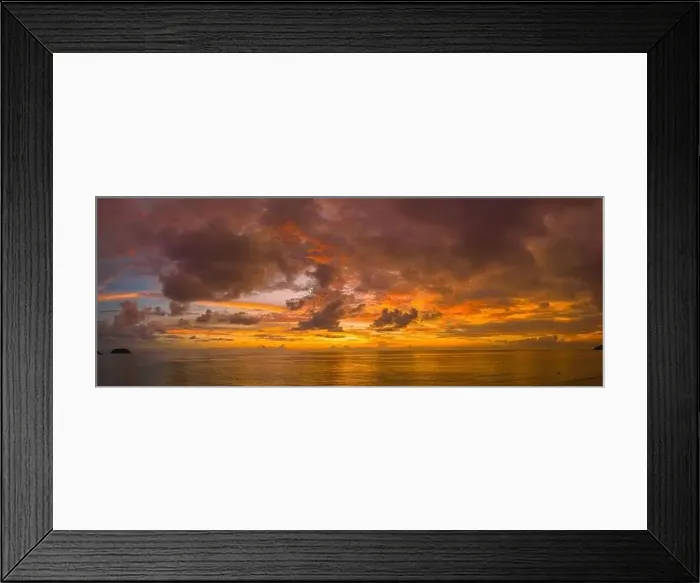 Framed Print : aerial view amazing sky in sunset above the ocean at Karon beach Phuket Framed Print : aerial view amazing sky in sunset above the ocean at Karon beach Phuket