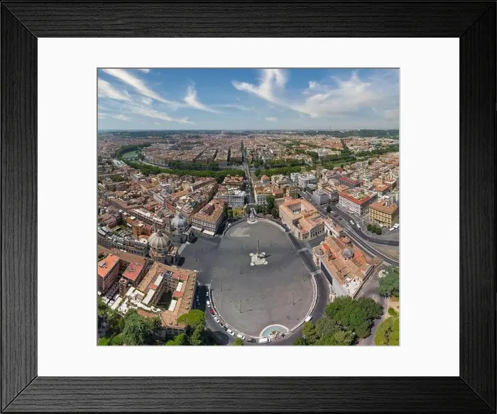 Framed Print : Rome cityscape aerial panorama of many buildings with orange roofs from above. Beautiful Italy city landscape Framed Print : Rome cityscape aerial panorama of many buildings with orange roofs from above. Beautiful Italy city landscape