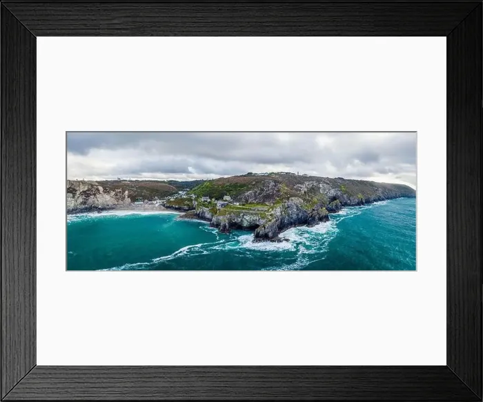 Framed Print : Cliffs over St Agnes from a drone, Cornwall, England, Europe Framed Print : Cliffs over St Agnes from a drone, Cornwall, England, Europe