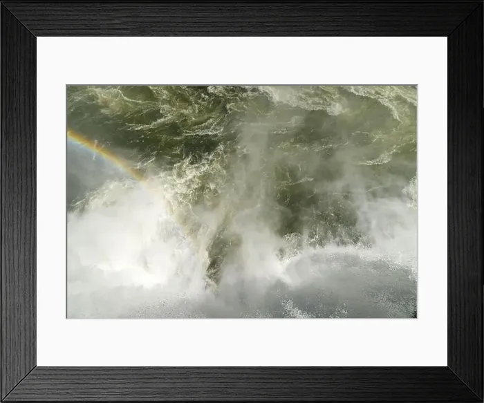Framed Print : Stream of the Iguazu River after the fall of the Iguazu Falls seen from above Framed Print : Stream of the Iguazu River after the fall of the Iguazu Falls seen from above