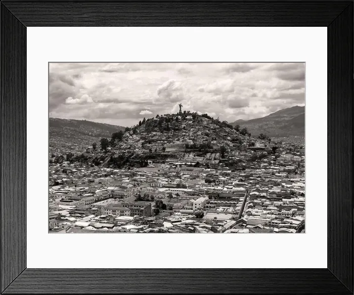 Framed Print : Sepia cityscape of Quito with Panecillo Hill with Virgin, Quito, Ecuador Framed Print : Sepia cityscape of Quito with Panecillo Hill with Virgin, Quito, Ecuador