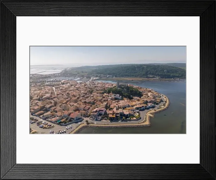 Framed Print : Aerial drone photo of the French coastal town named Gruissan Framed Print : Aerial drone photo of the French coastal town named Gruissan