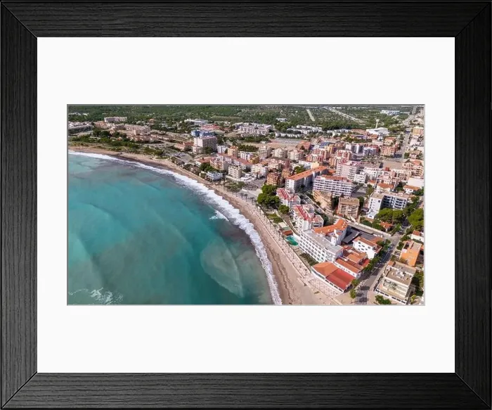 Framed Print : Aerial drone photo of the coastal town named L'Hospitalet de l'infant in Spain Framed Print : Aerial drone photo of the coastal town named L'Hospitalet de l'infant in Spain