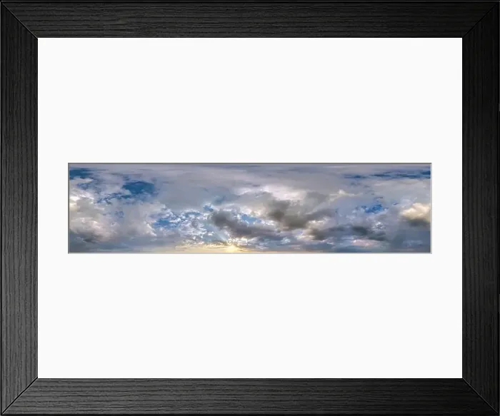 Framed Print : seamless cloudy evening blue sky 360 hdri panorama view with zenith Framed Print : seamless cloudy evening blue sky 360 hdri panorama view with zenith