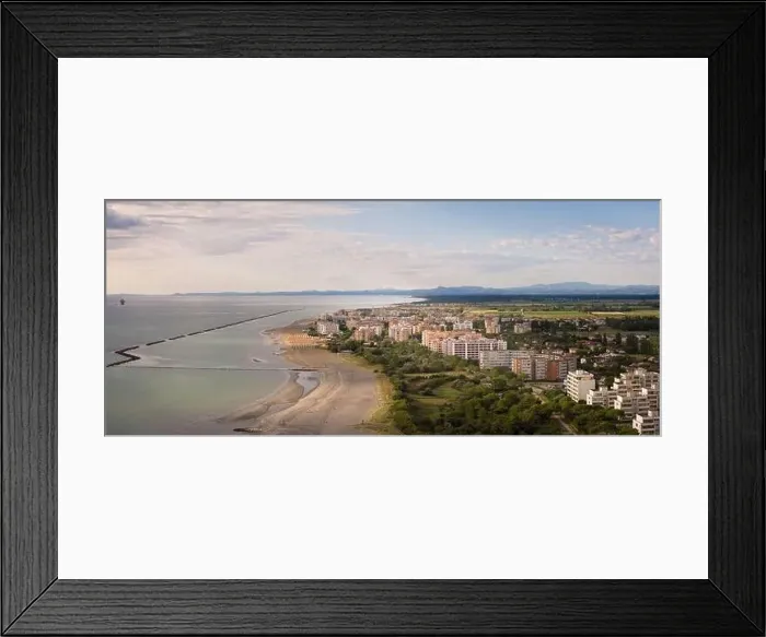 Framed Print : Drone shot of sandy beach with umbrellas and gazebos Framed Print : Drone shot of sandy beach with umbrellas and gazebos