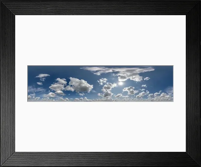 Framed Print : seamless cloudy blue sky 360 hdri panorama view with zenith Framed Print : seamless cloudy blue sky 360 hdri panorama view with zenith