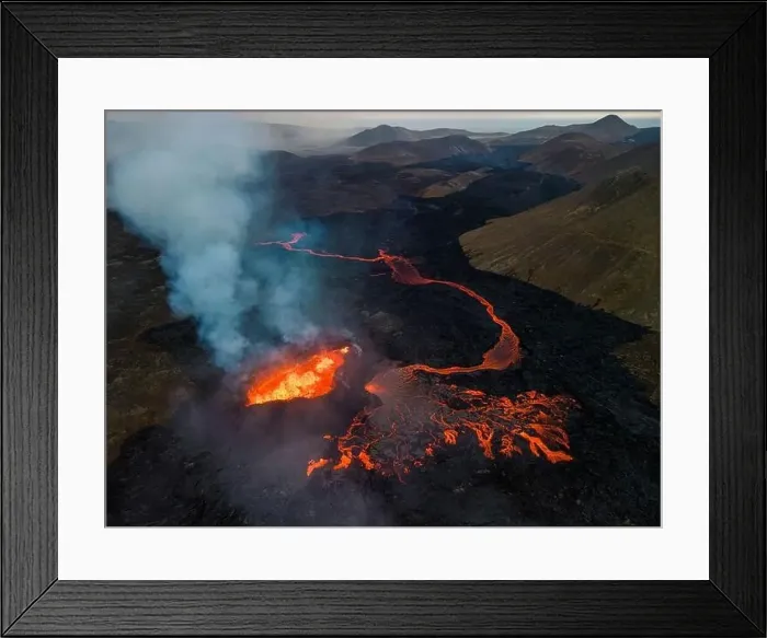 Framed Print : Drone aerial photo of Icelands 2023 Iceland Volcano Eruption Framed Print : Drone aerial photo of Icelands 2023 Iceland Volcano Eruption