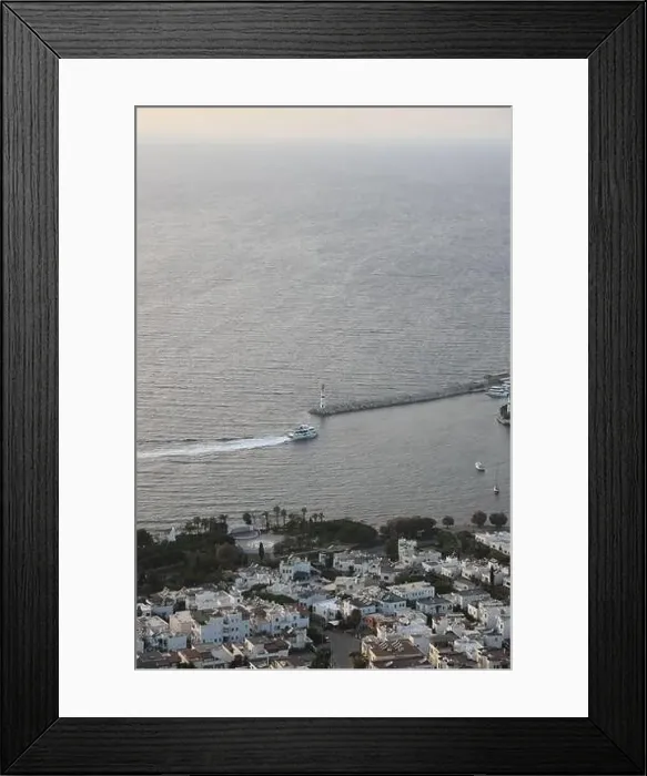 Framed Print : Bodrum, Turkey. 04 October 2023: Seaside town of Turgutreis and spectacular sunsets. aerial view of islands and sea Framed Print : Bodrum, Turkey. 04 October 2023: Seaside town of Turgutreis and spectacular sunsets. aerial view of islands and sea