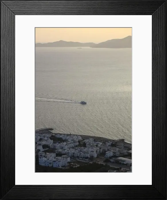 Framed Print : Seaside town of Turgutreis and spectacular sunsets. aerial view of islands and sea Framed Print : Seaside town of Turgutreis and spectacular sunsets. aerial view of islands and sea