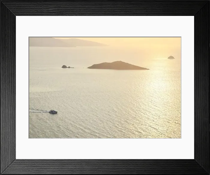 Framed Print : Seaside town of Turgutreis and spectacular sunsets. aerial view of islands and sea Framed Print : Seaside town of Turgutreis and spectacular sunsets. aerial view of islands and sea