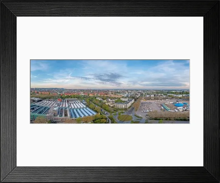Framed Print : Drone panorama of the Hessian university city Darmstadt in Germany in the morning light Framed Print : Drone panorama of the Hessian university city Darmstadt in Germany in the morning light
