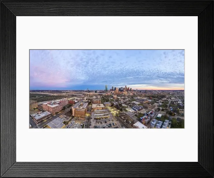Framed Print : Panoramic picture of the Dallas skyline in morning sun Framed Print : Panoramic picture of the Dallas skyline in morning sun