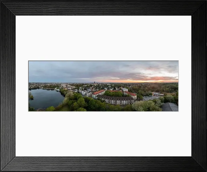 Framed Print : Drone panorama of the Hessian university city Darmstadt in Germany in the morning light Framed Print : Drone panorama of the Hessian university city Darmstadt in Germany in the morning light