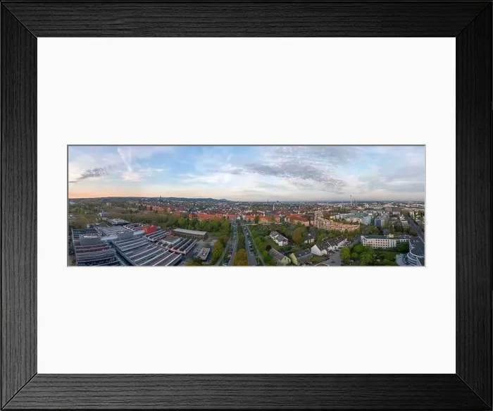 Framed Print : Drone panorama of the Hessian university city Darmstadt in Germany in the morning light Framed Print : Drone panorama of the Hessian university city Darmstadt in Germany in the morning light