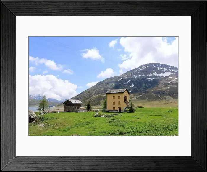 Framed Print : scenic view of the lake Montespluga in Valley Chiavenna, Lombardy, Italy Framed Print : scenic view of the lake Montespluga in Valley Chiavenna, Lombardy, Italy