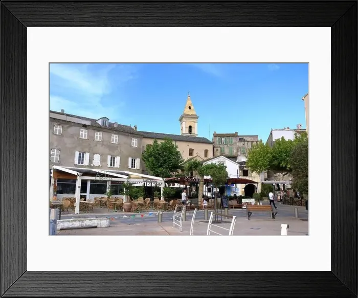 Framed Print : June 02 2023 - Saint-Florent, Corsica in France: pictorial old town port Framed Print : June 02 2023 - Saint-Florent, Corsica in France: pictorial old town port