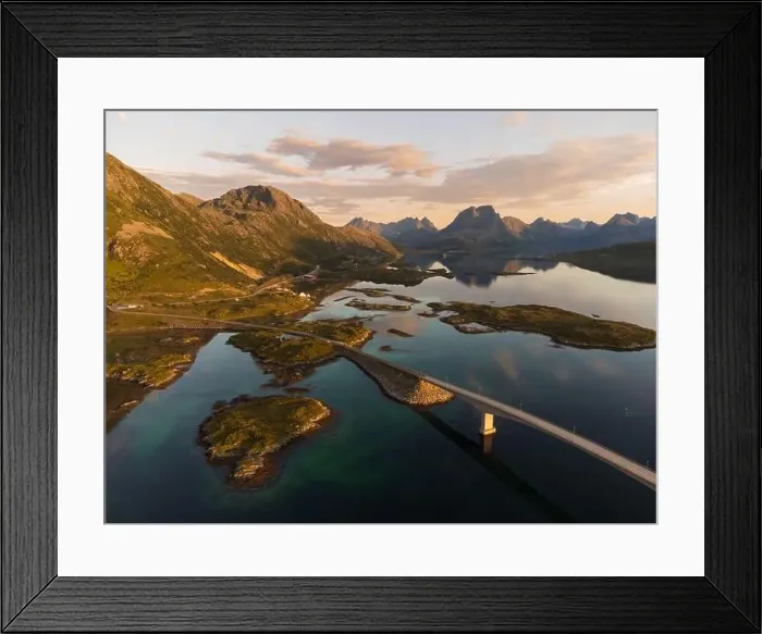 Framed Print : Stunning summer sunset view of Lofoten Framed Print : Stunning summer sunset view of Lofoten