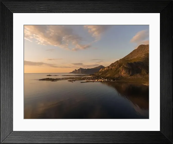 Framed Print : Stunning summer sunset view of Lofoten Framed Print : Stunning summer sunset view of Lofoten