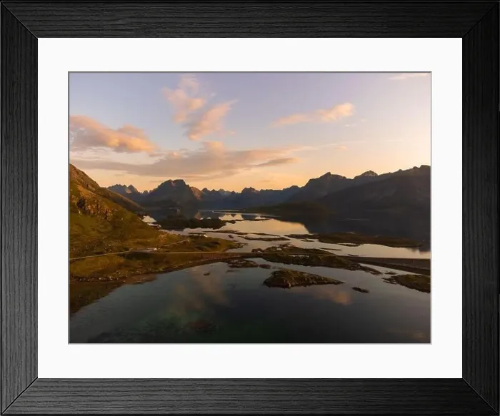 Framed Print : Stunning summer sunset view of Lofoten Framed Print : Stunning summer sunset view of Lofoten