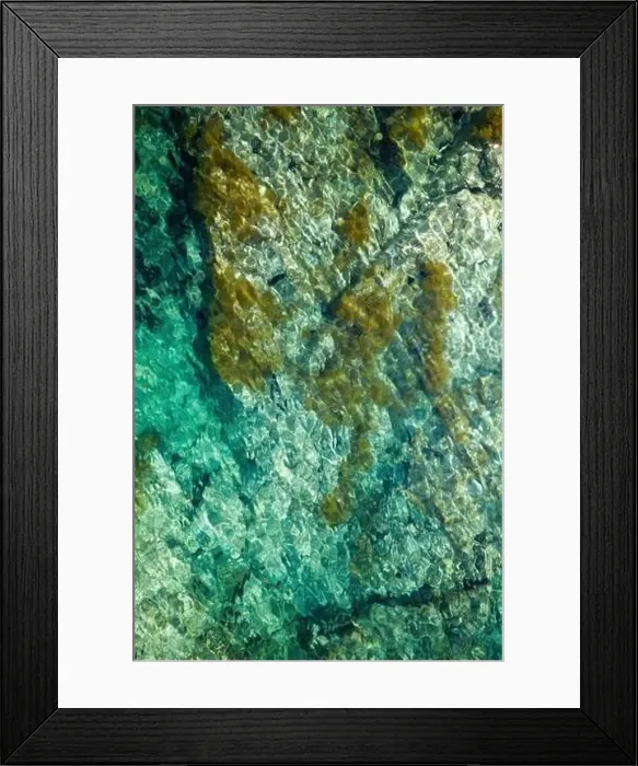 Framed Print : Close up drone view of Sardinian waters revealing intricate patterns Framed Print : Close up drone view of Sardinian waters revealing intricate patterns
