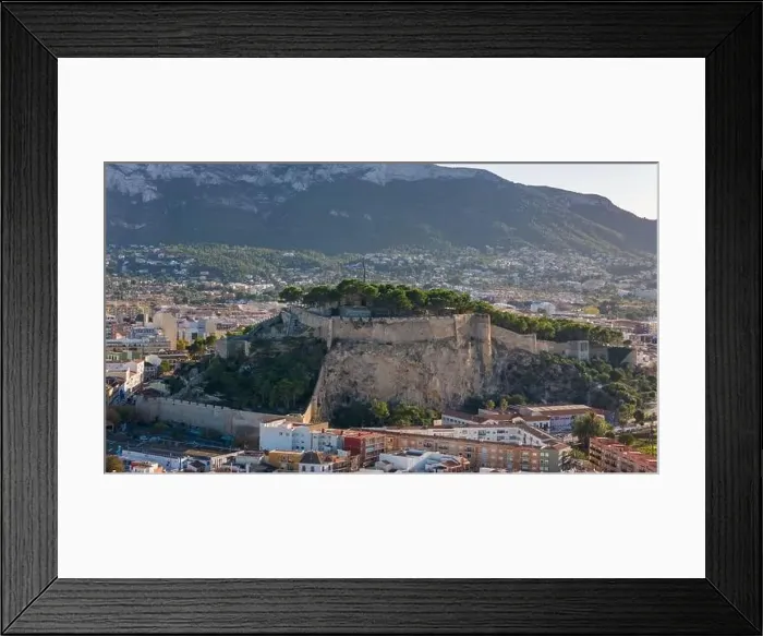 Framed Print : Aerial drone view of the coastal town named Denia Framed Print : Aerial drone view of the coastal town named Denia