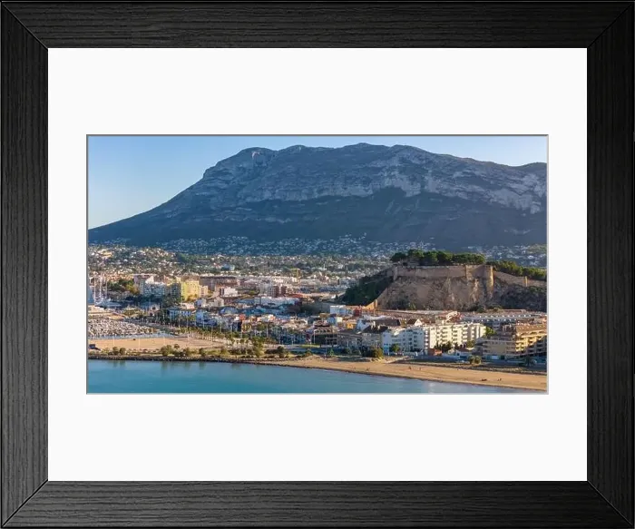 Framed Print : Aerial drone view of the coastal town named Denia Framed Print : Aerial drone view of the coastal town named Denia