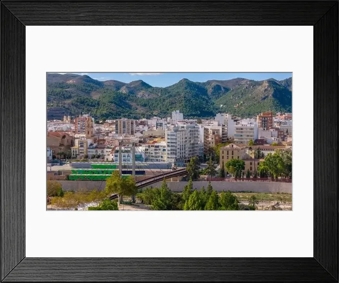 Framed Print : Aerial drone photo of the city centre of Gandia in Spain Framed Print : Aerial drone photo of the city centre of Gandia in Spain