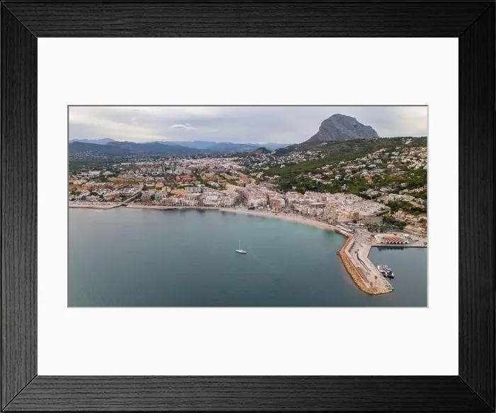 Framed Print : Aerial drone photo of the bay and coastal town of Xabia / Javea in the Costa Blanca, Spain Framed Print : Aerial drone photo of the bay and coastal town of Xabia / Javea in the Costa Blanca, Spain