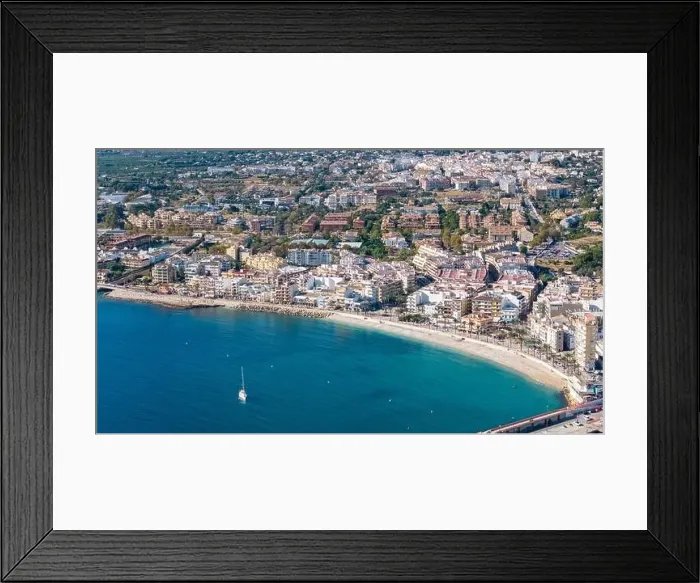 Framed Print : Aerial drone photo of the bay and coastal town of Xabia / Javea in the Costa Blanca, Spain Framed Print : Aerial drone photo of the bay and coastal town of Xabia / Javea in the Costa Blanca, Spain