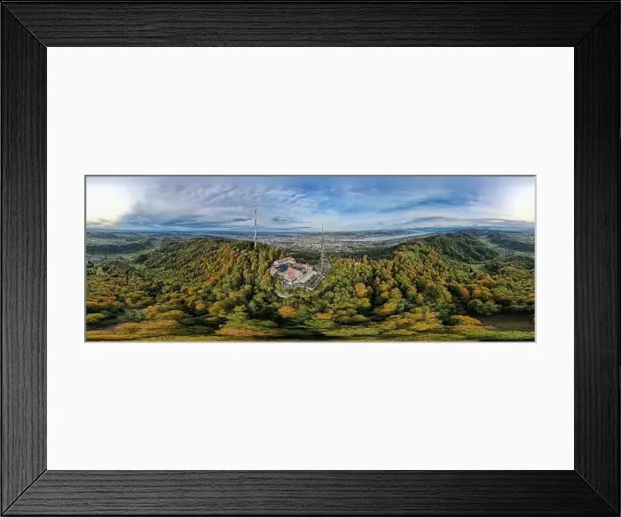 Framed Print : Drone view from mount Uetliberg to Zurich on Switzerland Framed Print : Drone view from mount Uetliberg to Zurich on Switzerland