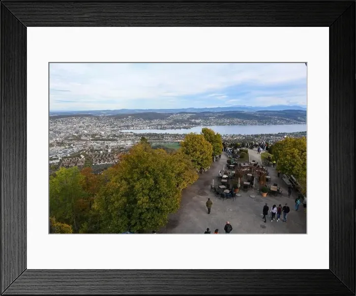Framed Print : View from mount Uetliberg to Zurich on Switzerland Framed Print : View from mount Uetliberg to Zurich on Switzerland