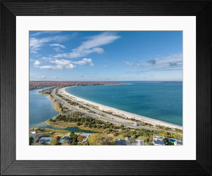 Framed Print : Aerial view of Long Beach and noyack bay Framed Print : Aerial view of Long Beach and noyack bay