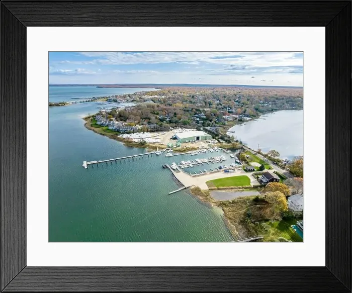 Framed Print : aerial view of ship ashore marina and sag harbor Framed Print : aerial view of ship ashore marina and sag harbor