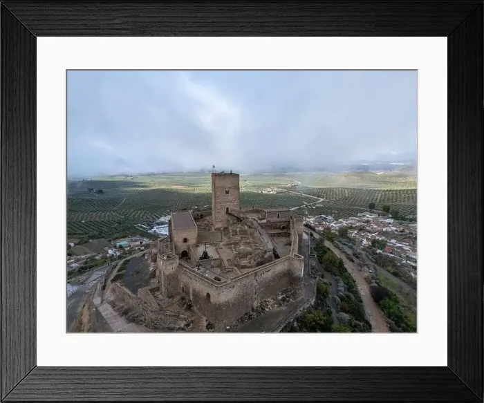 Framed Print : aerial drone view of the castle of Alcaudete in the province of Jaén, Spain Framed Print : aerial drone view of the castle of Alcaudete in the province of Jaén, Spain