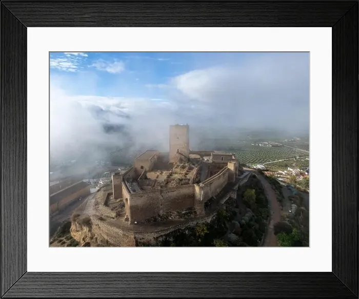 Framed Print : aerial drone view of the castle of Alcaudete in the province of Jaén, Spain Framed Print : aerial drone view of the castle of Alcaudete in the province of Jaén, Spain