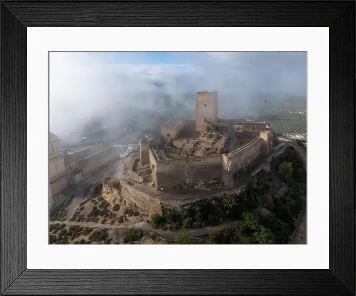 Framed Print : aerial drone view of the castle of Alcaudete in the province of Jaén, Spain Framed Print : aerial drone view of the castle of Alcaudete in the province of Jaén, Spain