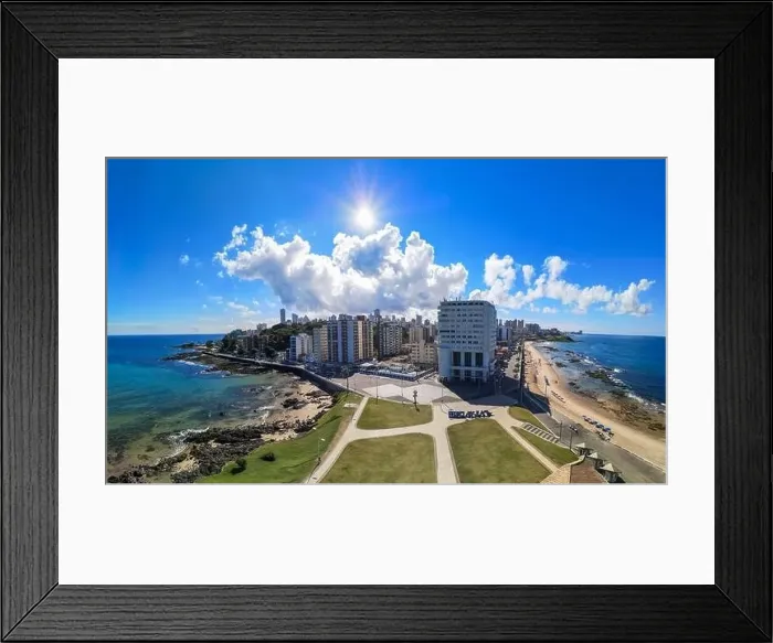 Framed Print : Panoramic aerial view of the Barra neighborhood in the city of Salvador Bahia Brazil Framed Print : Panoramic aerial view of the Barra neighborhood in the city of Salvador Bahia Brazil