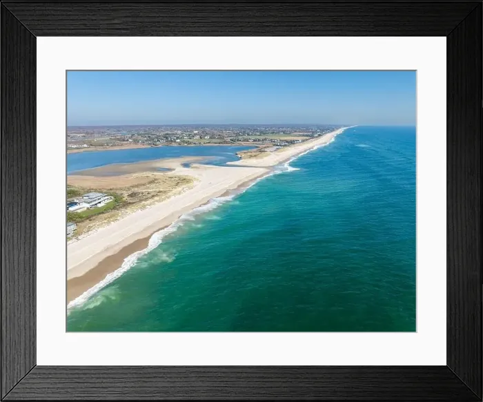 Framed Print : aerial view of sagg main beach, sagaponack, ny