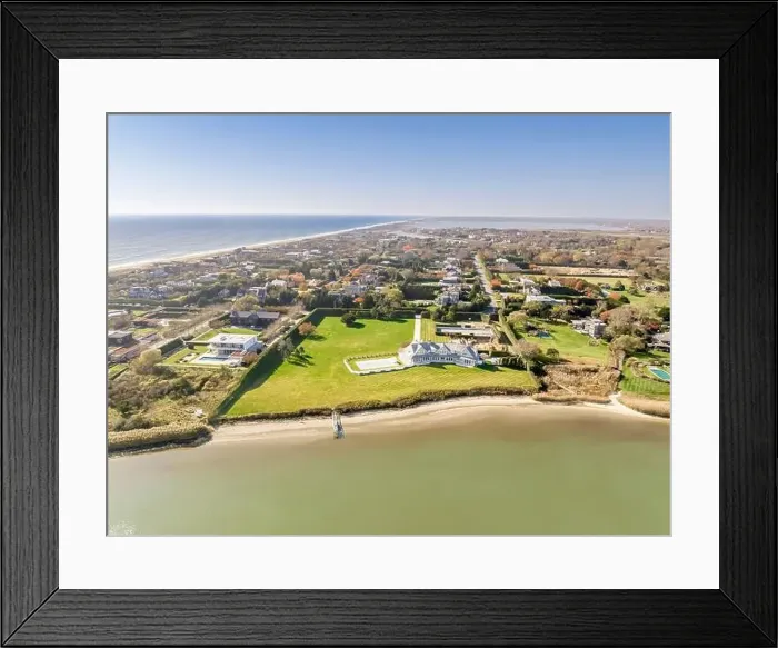 Framed Print : aerial view of waterfront homes in sagaponack, ny Framed Print : aerial view of waterfront homes in sagaponack, ny